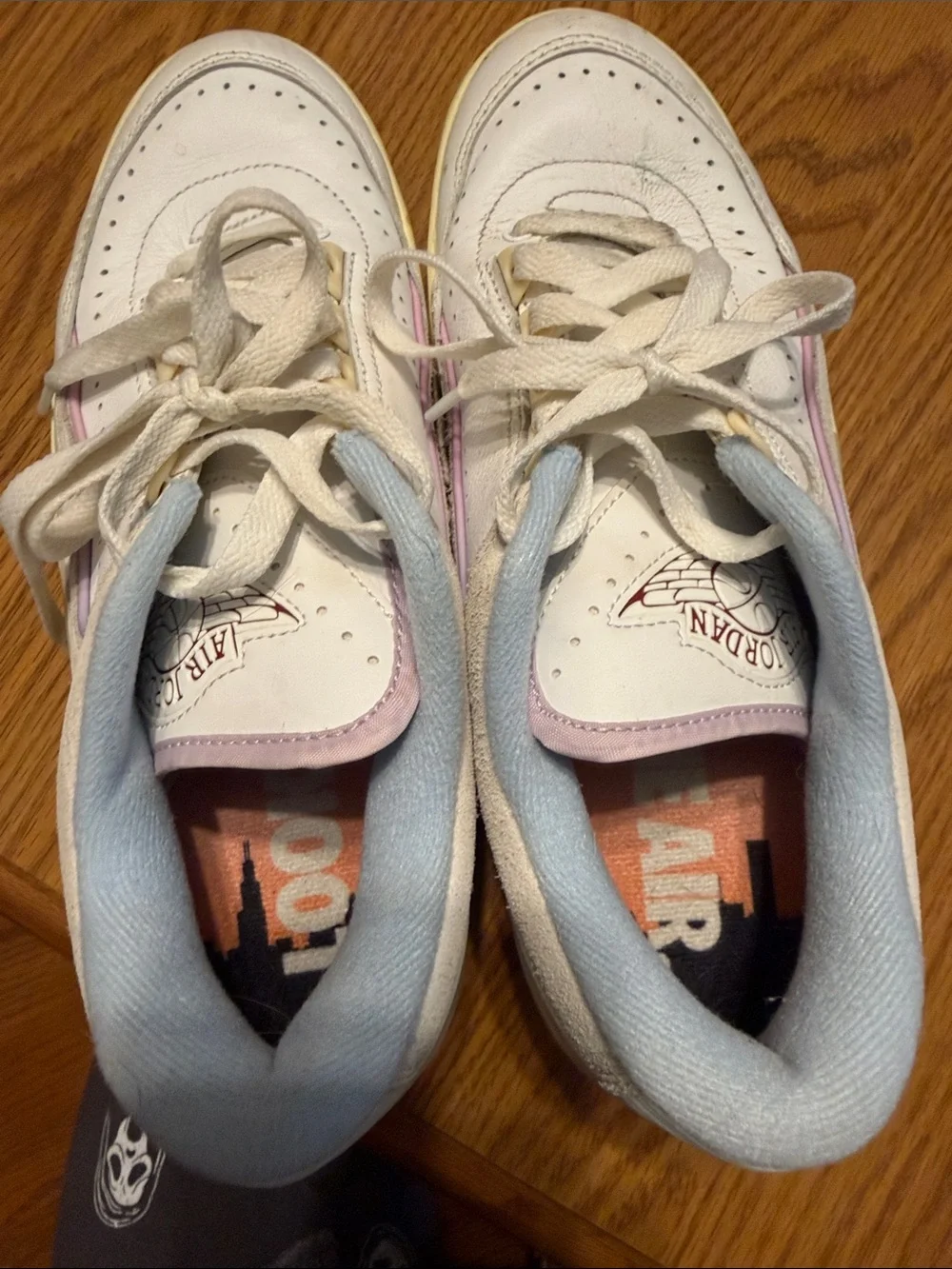 Jordan Women’s White Sneakers with Light Pink Accents
